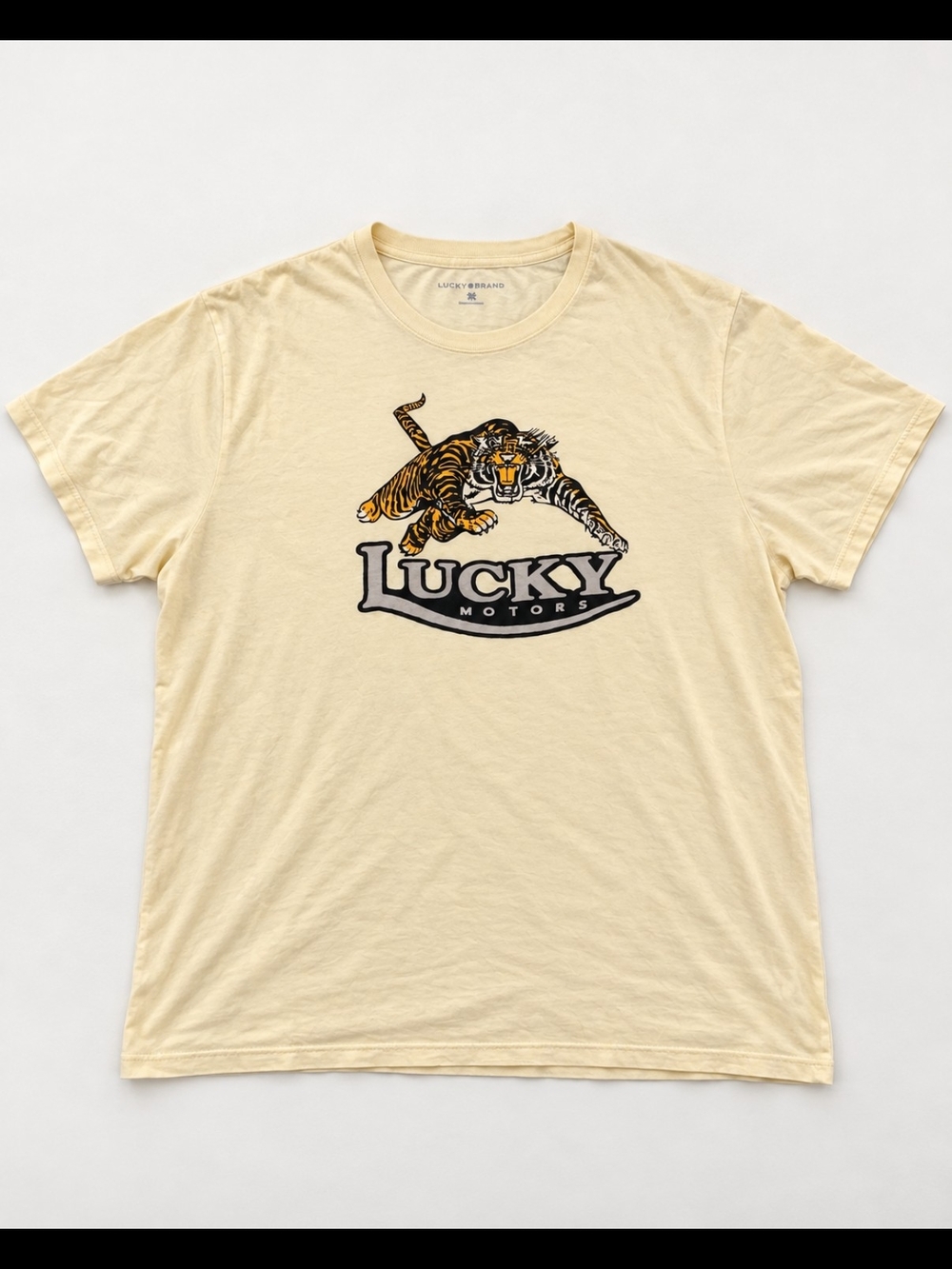 Lucky Brand Cream Short-Sleeve Tee with Tiger Graphic
